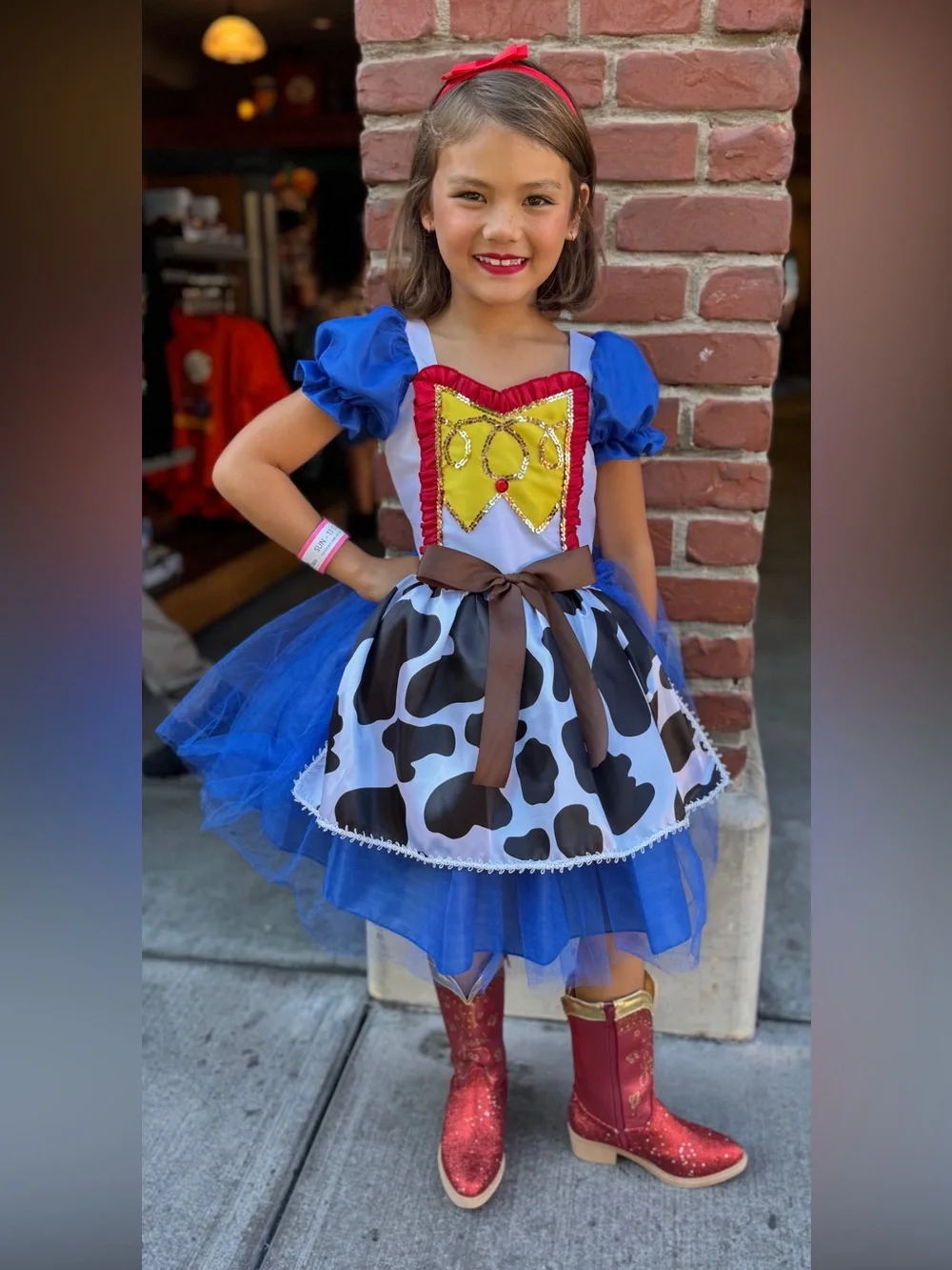Cowgirl/Jesse Dress-Up Costume for Girls with Cowprint Skirt